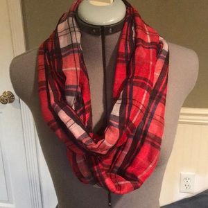 Plaid infinity scarf